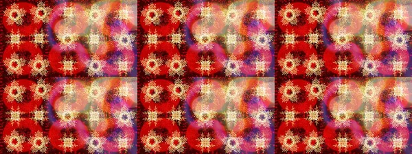 Raster illüstrasyonu. Kar tanelerinin soyut arkaplanı olan şirin bir Noel arkaplanı. Noel ve yeni yıl moda baskıları için tatil tasarımı. Renkler. Kırmızı, kahverengi ve bej kar taneleri.