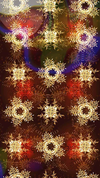 Kış kar taneleri, raster arka plan. Yüzey için tekrarlanan doku, ambalaj kağıdı, kahverengi, sarı ve bej rengi kar tanesi.