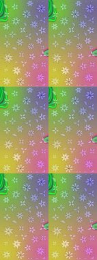 Şatafatlı bahar bahçesi dokusu. Çiçek deseni. Raster illüstrasyonu. Tarafsız ve yeşil renklerde çiçekler. Tarafsız ve yeşil renkler üzerine çiçek çizimi.