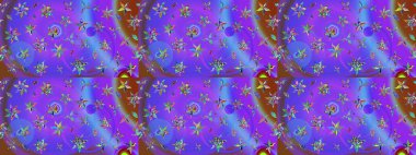 Robot resim. Raster illüstrasyonu. Küçük çiçekte sevimli çiçek deseni var..