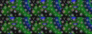 Raster illüstrasyonu. Güzel, parlak, pürüzsüz kumaş, tuval. Kıvırcık, parlak örgü. Çiçek çelengi. Desen, çizim, çiçek sınırı. Klasik eski arkaplan.