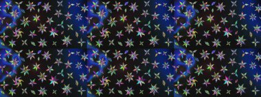 Çiçekli çiçek deseni, suluboya. Düz Çiçek Elementleri Tasarım Raster illüstrasyonu. Gri ve mavi renkli çiçekler. Renkli Bahar Teması çizim şablonu.