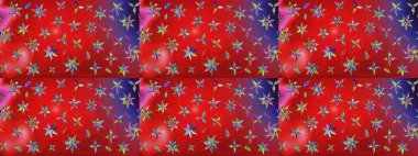 Çiçekli karalama şeklinde Raster çiçek deseni. Yumuşak, yaz çiçekli arka plan. Kırmızı ve mor renkte çiçekler.