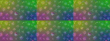 Manzaralı çiçek deseni. Üst manzara, yumuşak yeşil ve mavi renkli. Çiçek kompozisyonu, el boyası, hassas şablon. Sevgililer günü ve tebrik kartı konsepti için şık bir davet.