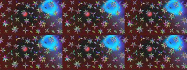 Mor ve kahverengi renkli parlak çiçekli halı deseni.