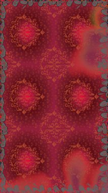 Sabıka fotoğraflarında, bebek kıyafetlerinde, duvar kâğıtlarında, paket kutularında falan kullanılabilir. Raster. Zarif, parlak ve pürüzsüz kırmızı ve kahverengi çiçek desenli tasarım.