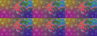 Eskiz arkaplan modeli. Raster hisseleri. Mor ve mor üzerine çiçekler. Suluboya, elle çizilmiş.