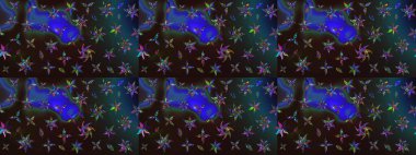 El çizimi çiçek çizimi deseni (fayans). Şirin çiçekli, desenli, gri ve mavi renklerde renkli çizimler. Tekstil için suluboya çizim deseni.