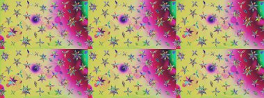 Üzerinde gelincikler ve vadi zambakları olan renkli çiçek desenli nakış deseni. Tekstil tasarımı için doğal ve yeşil renklerde geleneksel halk çiçekleri buketi.