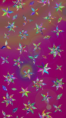 Tekstil tasarımı için mor ve kahverengi renkli geleneksel halk çiçekleri. Üzerinde gelincikler ve vadi zambakları olan renkli çiçek desenli nakış..