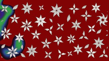 Kırmızı ve nötr renklerde çiçekler. Çiçekli karalama şeklinde Raster çiçek deseni. Yumuşak, bahar çiçekli arka plan.