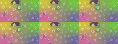 Küçük çiçekteki sevimli çiçek deseni. Robot resim. Raster illüstrasyonu.