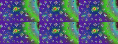 Küçük çiçekteki sevimli çiçek deseni. Raster illüstrasyonu. Çizim.