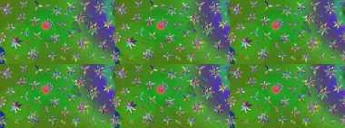 Çiçekli karalama şeklinde Raster çiçek deseni. Yumuşak, yaz çiçekli arka plan. Renkli çiçekler.