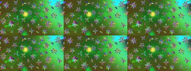 Küçük çiçekte güzel bir desen. Motley illüstrasyonu. Moda baskıları için zarif bir şablon. Robot resim. Çiçekli yaz çiçekleri. Küçük renkli çiçekler..