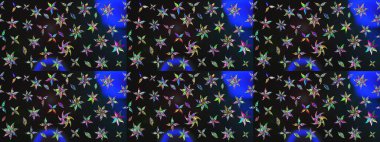 Gri ve mavi renkte çiçekler. Renkli Yaz Temalı eskiz kalıbı. Düz Çiçek Elementleri Tasarımı. Çiçekli retro deseni çiz.