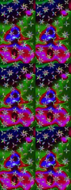 Vadinin yeşil ve mavi renkli çiçekleri. Raster - stok. Eskiz arkaplan modeli. Suluboya, elle çizilmiş.