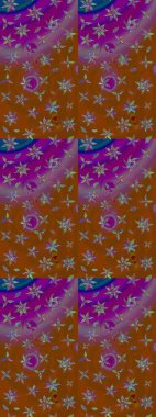 Düz Çiçek Elementleri Tasarımı. Raster güzel kumaş deseni çiziyor. Renkli Bahar Teması eskiz kalıbı. Çiçek deseni.