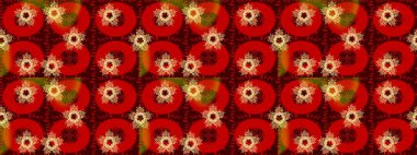 Kırmızı ve kahverengi kar tanelerinden izole edilmiş. Raster illüstrasyonu. Güzel bir kış süsü. Kar taneleri koleksiyonu.