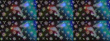 Renkli Yaz Temalı eskiz kalıbı. Düz Çiçek Elementleri Tasarımı. Gri ve mavi renkte çiçekler. Raster illüstrasyonunda çiçek deseni çizimi.