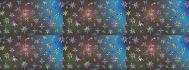Suluboya çiçekli çiçek deseni. Raster illüstrasyonu. Asya tekstil gri ve mavi renkler.