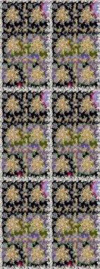 Klasik raster şablonu. Tekrarlayan elementlerle kusursuz soyut arkaplan. Gri ve altın desenli.