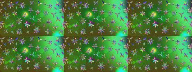 Çiçekli karalama şeklinde Raster çiçek deseni. Yumuşak, yaz çiçekli arka plan. Renkli çiçekler.