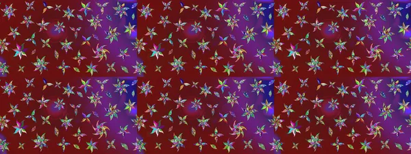 Düz Çiçek Elementleri Tasarımı. Renkli Bahar Teması eskiz kalıbı. Raster illüstrasyonundaki çiçek desenli çizim. Güzel kumaş deseni.