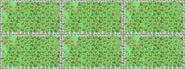 Raster illüstrasyonu. Tekstil, duvar kâğıtları, web sayfası arkaplanları ve yüzey dokuları için mükemmel. Yeşil renklerdeki renkli kelebeklerin kusursuz arka planı.