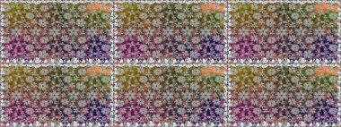 Raster illüstrasyonu. Renkli Bahar Temalı Kusursuz Arkaplan. Güzel kumaş deseni. Zentangle soyut çiçekleri. Karalama çiçeği. Düz Çiçek Elementleri Tasarımı.