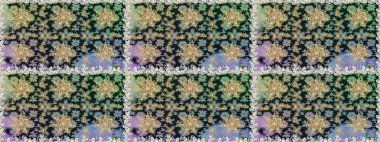 Raster illüstrasyonu. Tekrarlayan elementlerle soyut arkaplan oluşturun. Gri ve nötr renklerde altın desenli altın elementler. Kusursuz, klasik altın desen..