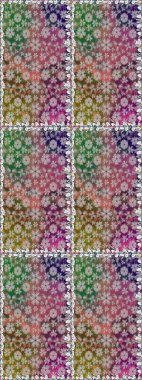 Çiçeklerle suluboya desenli çiçek deseni. Gri renkli Asya tekstili. Raster illüstrasyonu.