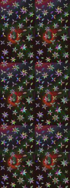 Suluboya tarzında renkler üzerine çiçekler. Raster illüstrasyonunda çiçek deseni çizimi.