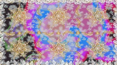 Tarafsız ve altın desenli. Tekrarlayan elementlerle kusursuz soyut arkaplan. Zarif raster klasik desen.