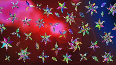 Kahverengi ve kırmızı renkte çiçekler. Küçük çiçekte sevimli çiçek deseni var..