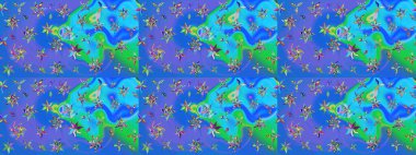 Çiçekli el çizimi çizimi deseni. Modern gösterişli mavi ve menekşe arkaplan duvar kâğıdı resimleme klasik çizgili iz sürme desenli çiçekler, çiçekli süsler.