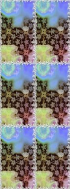 Yapraklı çiçekler ve doğal ve kahverengi renklerde papatya çiçekleri. Kusursuz bir arka plan modeli. Raster - stok.