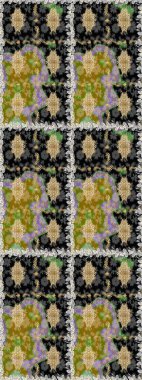 Şık bir grafik desen. Kahverengi ve bej renklerde altın elementler. Çiçek deseni. Duvar kâğıdı barok, İspanyol kumaşı. Kusursuz raster arkaplanı.