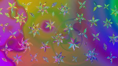 Çiçekler suluboya eskiz deseni. Raster Stili kumaş deseni.