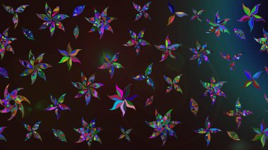 Parlak elementlerin. Çizim çiçek deseni duvar kağıdı, web sitesi arka planı, ambalaj kağıdı, davetiye, broşür, afiş veya web sitesi için kullanılabilir. El çizimi Raster illüstrasyonu.