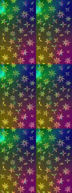 Çiçekler suluboya tarzında yeşil ve kahverengi renklerde. Raster illüstrasyonunda çiçek deseni çizimi.