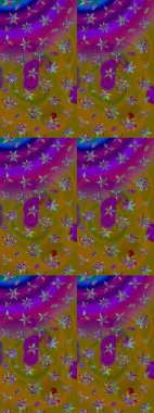 Tekstil veya kitap kapakları, imalat, duvar kağıtları, baskı, hediye paketi ve yapıştırma kitabı için çiçek eskizi geçmişi. Küçük çaplı çiçeklerdeki basit şirin desenler. Raster illüstrasyonu.