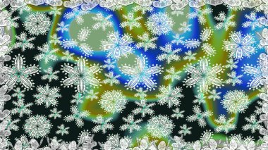 Renkli Bahar Temalı Kusursuz Arkaplan. Şirin çiçek elementleri. Raster illüstrasyonu. Düz Çiçek Elementleri Tasarımı. Kusursuz desenli. Moda desenli..