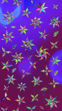 Raster illüstrasyonu. Tony 'nin kumaş kalıbını çiz. Modaya uygun kumaş deseni. Küçük çiçekte sevimli çiçek deseni var..