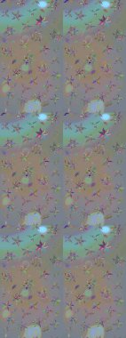 Moda baskısı, albüm, ambalaj kağıdı ve duvar kağıdı için zarif dekoratif süslemeler. Küçük çiçekli basit bir çiçek çizimi. Raster illüstrasyonu. Gri ve bej renkli şirin çiçekler..