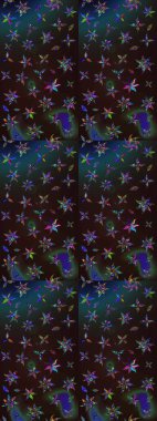 Gri ve kahverengi renkli ve parlak çiçekli soyut çizim deseni. Çiçeksel elementlerle süslenmiş zarif raster dokusu. Küçük çiçekte şirin bir çiçek deseni var..