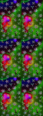 Zentangle soyut çiçekleri. Renkli Bahar Teması eskiz kalıbı. Düz Çiçek Elementleri Tasarımı. Raster illüstrasyonu. Güzel kumaş deseni. Çiçek tozu..