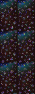 Raster illustration. On gray and brown colors. 3d flowers, sketch.