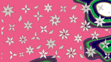 Çiçekli karalama şeklinde Raster çiçek deseni. Pembe ve nötr renklerde çiçekler. Yumuşak, bahar çiçekli arka plan.