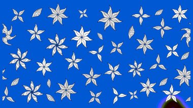 Küçük çiçekli yay deseni çiz. Suluboya tarzında mavi ve nötr renklerde. Raster illüstrasyonu.